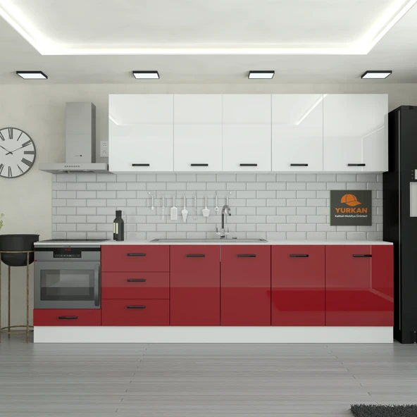 300 cm Mutfak Dolabı  MDF Kapak Tezgah Dahil YRKN305 101 ürün görseli 1