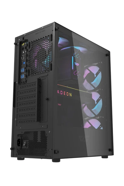 AIGO DK352 AT-650W 80+ Bronze USB3.0 4×12CM Fan Temperli Cam Siyah E-ATX Kasa - Resim 2