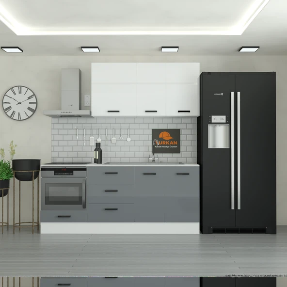 215 cm Mutfak Dolabı  MDF Kapak Tezgah Dahil YRKN215 98 ürün görseli 1