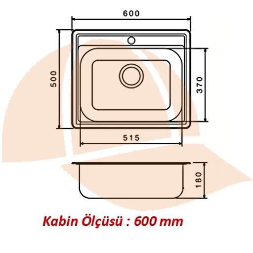 60 X 50 Mutfak Eviyesi 6050gr Keten Dokulu - Resim 2