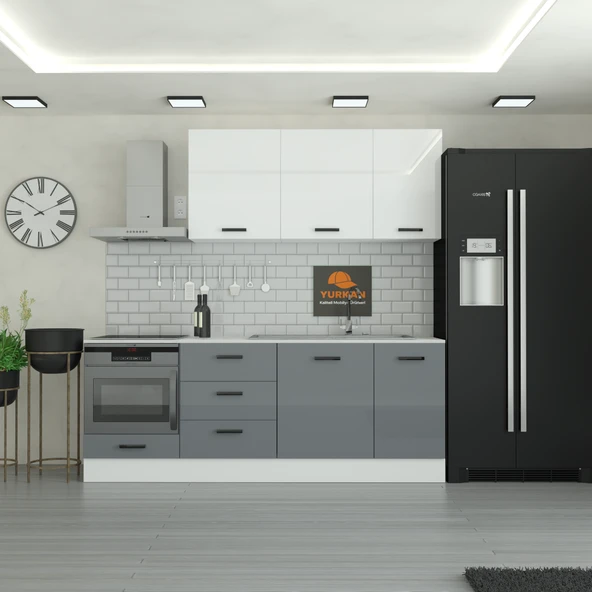 225 cm Mutfak Dolabı  MDF Kapak Tezgah Dahil YRKN225 98 ürün görseli 1