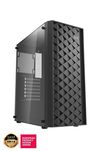 AIGO DK351 USB3.0 4×12CM Fan Temperli Cam Siyah E-ATX Kasa (PSU Yok) ürün görseli 1