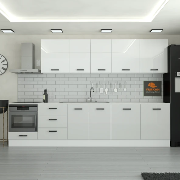 300 cm Mutfak Dolabı  MDF Kapak Tezgah Dahil YRKN320 100 ürün görseli 1