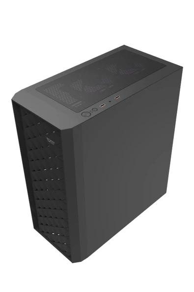 AIGO DK351 USB3.0 4×12CM Fan Temperli Cam Siyah E-ATX Kasa (PSU Yok) - Resim 6