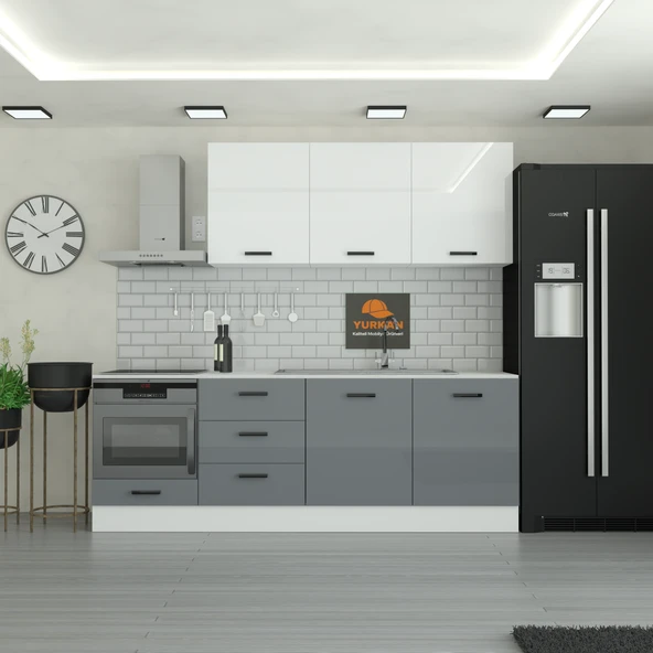 240 cm Mutfak Dolabı  MDF Kapak Tezgah Dahil YRKN240 98 ürün görseli 1