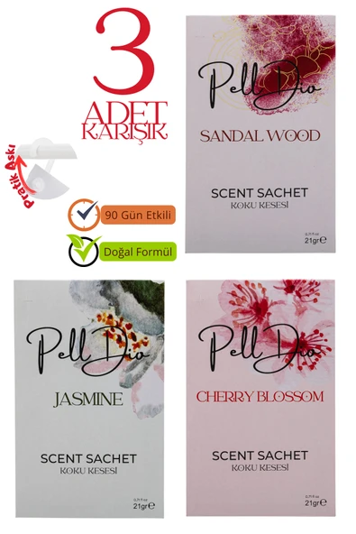 Pelldio 3'lü Karışık Ayakkabılık Dolap Ve Çekmece Parfümlü Kese Kokusu Oda Koku Kesesi-3 ürün görseli 1