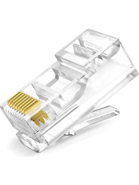 Yeni Nesil RJ-45 Yeni Nesil Delikli Konnektör 100 Adet Yeni Nesil Cat5/cat6 Yeni Nesil RJ45 100 Adet - Resim 4