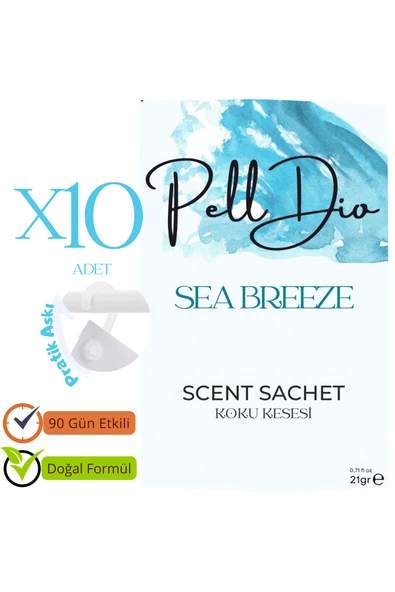Pelldio 10'lu Sea Breeze Ayakkabılık Dolap Ve Çekmece Parfümlü Kese Kokusu Oda Koku Kesesi ürün görseli 1