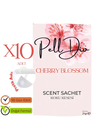 Pelldio 10'lu Cherry Blossom Ayakkabılık Dolap Ve Çekmece Parfümlü Kese Kokusu Oda Koku Kesesi ürün görseli 1