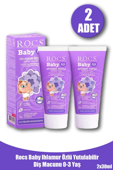 Rocs Baby Ihlamur Özlü Yutulabilir Diş Macunu 0-3 Yaş 35 ml 2 Adet ürün görseli 1