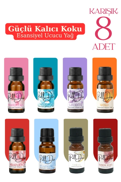Pelldio 8'li Esansiyel Uçucu Koku Yağı Buhurdanlık Yağı Difüzör Esansı Hobi Esans Ortam Oda 10ml ürün görseli 1
