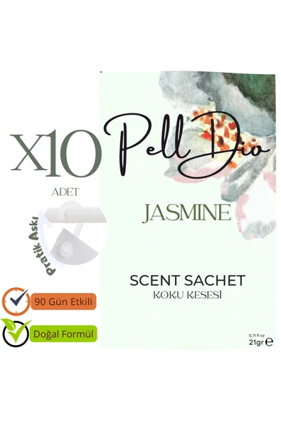 Pelldio 10'lu Jasmine Ayakkabılık Dolap Ve Çekmece Parfümlü Kese Kokusu Oda Koku Kesesi ürün görseli 1