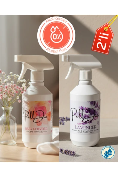 Pelldio Baby Powder & Lavender Ev, Tekstil, Oda ve Çamaşır Spreyi Avantajlı Paket 2x500ml ürün görseli 1