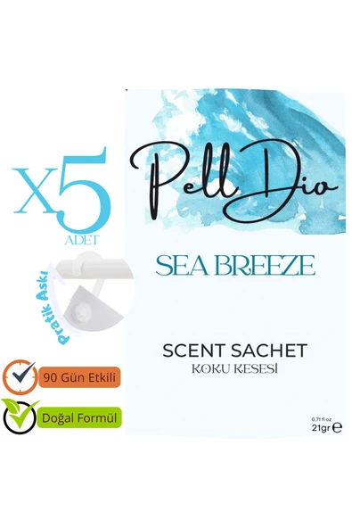 Pelldio 5'li Sea Breeze Ayakkabılık Dolap Ve Çekmece Parfümlü Kese Kokusu Oda Koku Kesesi - Resim 2