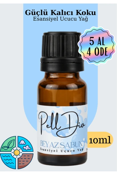 Pelldio White Soap Esansiyel Uçucu Koku Yağı Buhurdanlık Yağı Difüzör Esansı Hobi Esans Ortam Oda 10ml ürün görseli 1