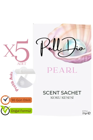 Pelldio 5'li Pearl Ayakkabılık Dolap Ve Çekmece Parfümlü Kese Kokusu Oda Koku Kesesi - Resim 2