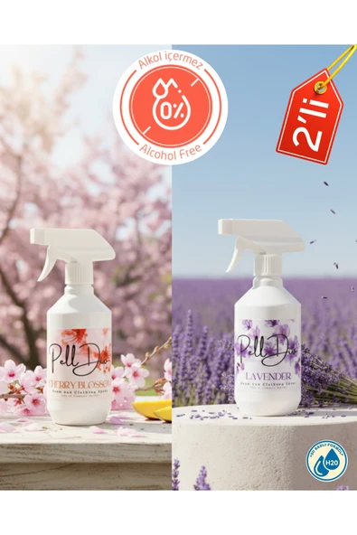 Pelldio Cherry Blossom & Lavender Ev, Tekstil, Oda ve Çamaşır Spreyi Avantajlı Paket 2x500ml ürün görseli 1