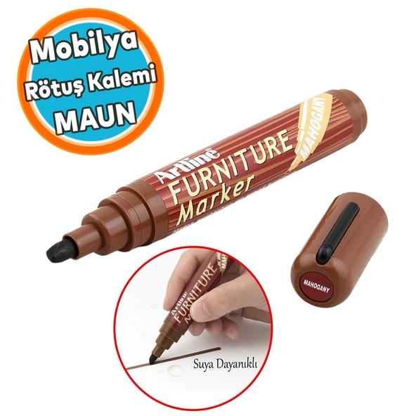 Mobilya Rötuş Kalemi Ahşap Masa Sehpa Dolap Kalemi Parke Çizik Giderici Çatlak Kapatıcı Maun Renk ürün görseli 1
