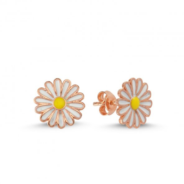 Jewellery Pit KADIN 925 AYAR GÜMÜŞ ROSE MODEL KÜPE SSK658