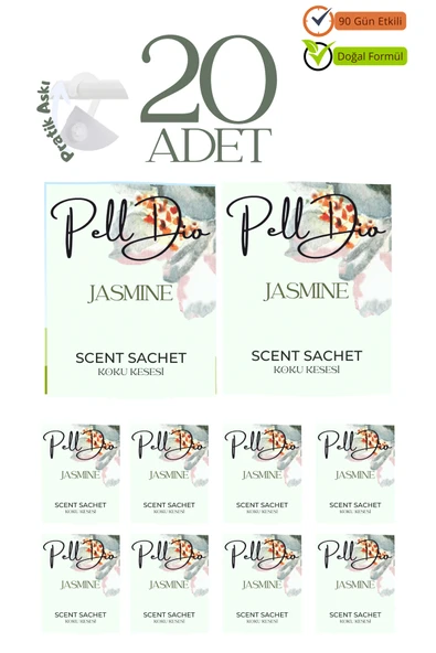 Pelldio 20'li Jasmine Ayakkabılık Dolap Ve Çekmece Parfümlü Kese Kokusu Oda Koku Kesesi ürün görseli 1