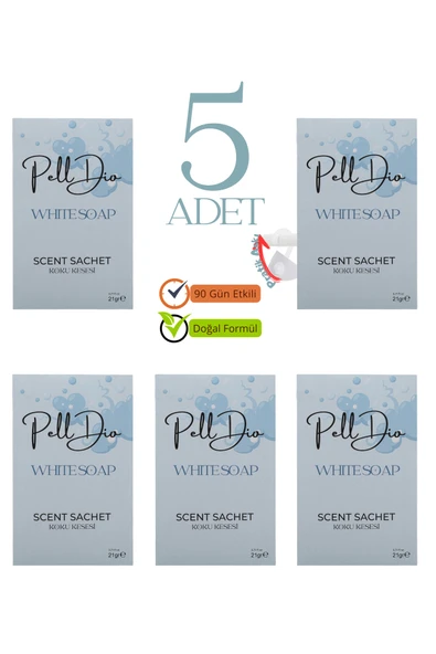 Pelldio 5'li White Soap Ayakkabılık Dolap Ve Çekmece Parfümlü Kese Kokusu Oda Koku Kesesi ürün görseli 1