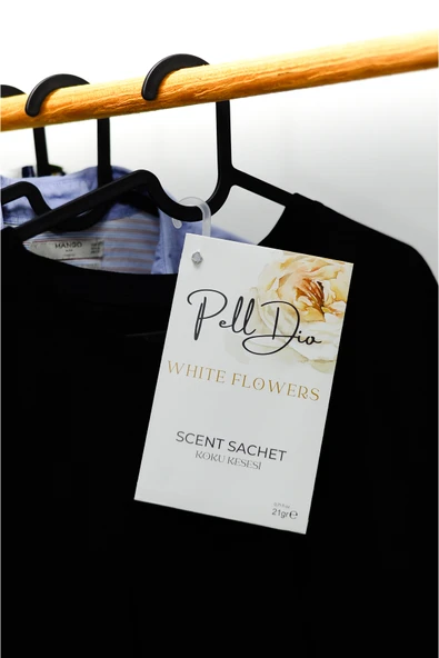 Pelldio 3'lü White Flowers Ayakkabılık Dolap Ve Çekmece Parfümlü Kese Kokusu Oda Koku Kesesi - Resim 4