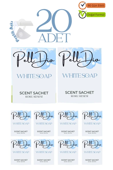 Pelldio 20'li White Soap Ayakkabılık Dolap Ve Çekmece Parfümlü Kese Kokusu Oda Koku Kesesi ürün görseli 1
