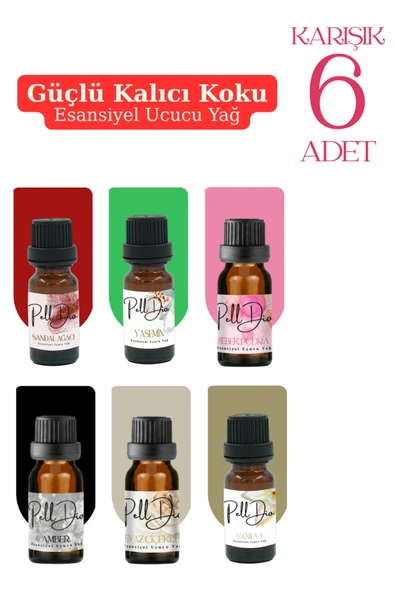Pelldio 6'lı Esansiyel Uçucu Koku Yağı Buhurdanlık Yağı Difüzör Esansı Hobi Esans Ortam Oda 10ml-2 ürün görseli 1
