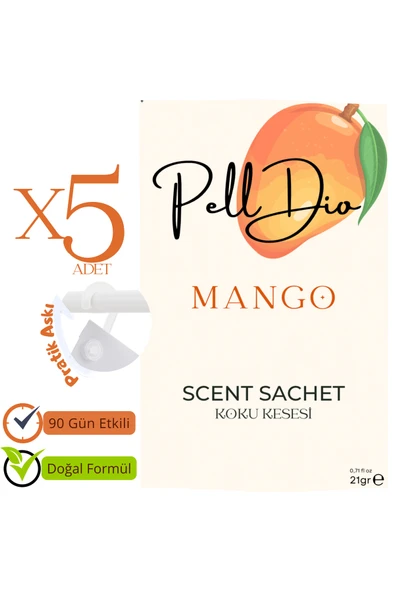 Pelldio 5'li Mango Ayakkabılık Dolap Ve Çekmece Parfümlü Kese Kokusu Oda Koku Kesesi - Resim 2