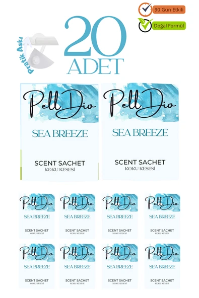 Pelldio 20'li Sea Breeze Ayakkabılık Dolap Ve Çekmece Parfümlü Kese Kokusu Oda Koku Kesesi ürün görseli 1