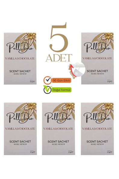 Pelldio 5'li Vanilla Ayakkabılık Dolap Ve Çekmece Parfümlü Kese Kokusu Oda Koku Kesesi ürün görseli 1