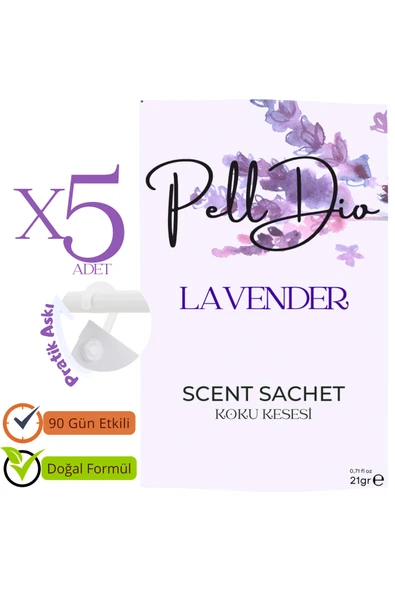 Pelldio 5'li Lavender Ayakkabılık Dolap Ve Çekmece Parfümlü Kese Kokusu Oda Koku Kesesi - Resim 2