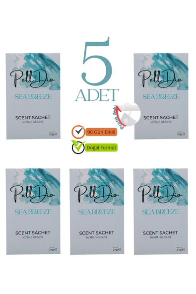 Pelldio 5'li Sea Breeze Ayakkabılık Dolap Ve Çekmece Parfümlü Kese Kokusu Oda Koku Kesesi ürün görseli 1