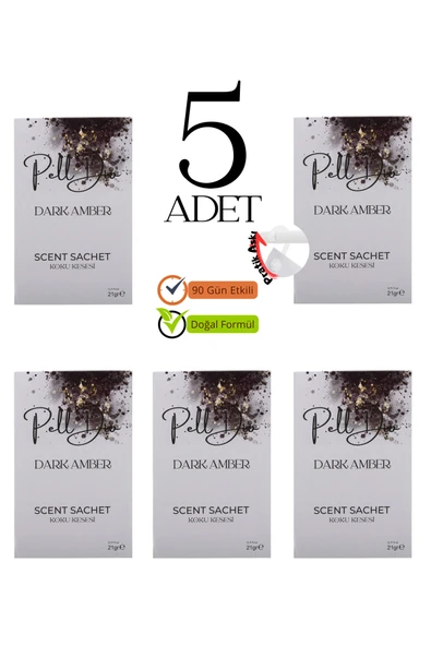 Pelldio 5'li Dark Amber Ayakkabılık Dolap Ve Çekmece Parfümlü Kese Kokusu Oda Koku Kesesi ürün görseli 1