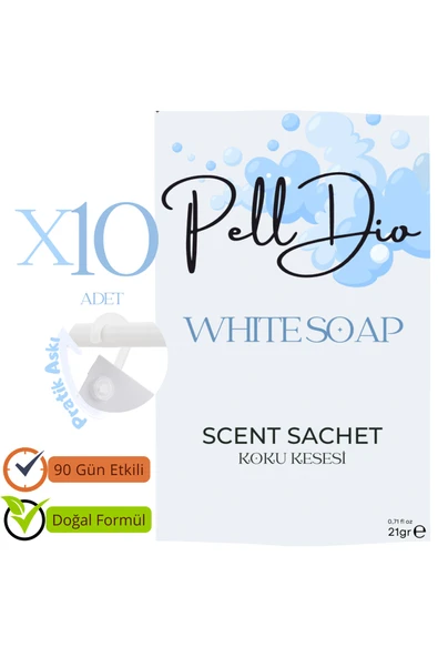 Pelldio 10'lu White Soap Ayakkabılık Dolap Ve Çekmece Parfümlü Kese Kokusu Oda Koku Kesesi ürün görseli 1