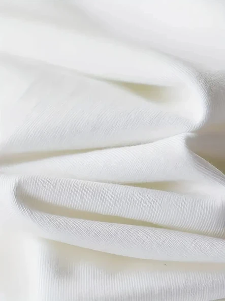 Geniş Kesim Pamuklu Tişört - GANDHI The Project Baskılı, Beyaz, Rahat Kesim, Kısa Kollu, Günlük Kıyafet, Her Gün Giyilebilecek Tişört- Beyaz - Resim 3