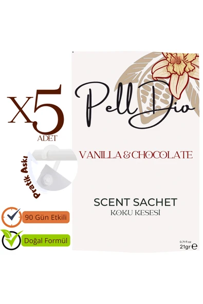 Pelldio 5'li Vanilla Ayakkabılık Dolap Ve Çekmece Parfümlü Kese Kokusu Oda Koku Kesesi - Resim 2