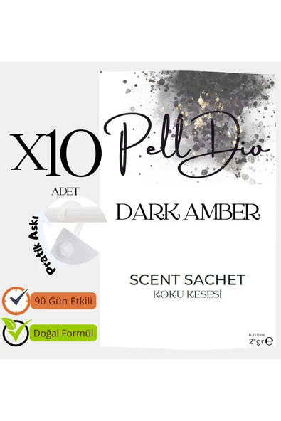 Pelldio 10'lu Dark Amber Ayakkabılık Dolap Ve Çekmece Parfümlü Kese Kokusu Oda Koku Kesesi ürün görseli 1