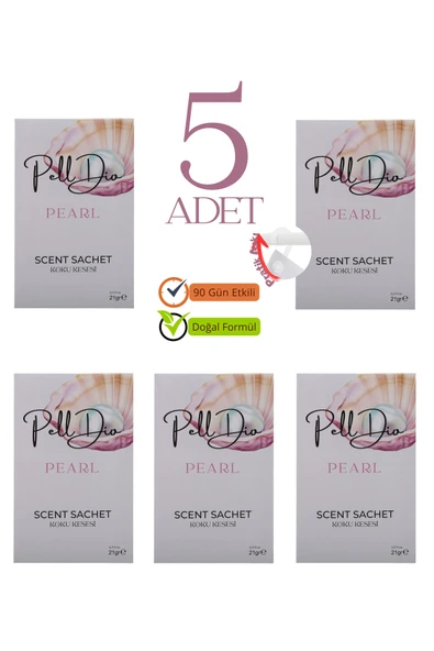 Pelldio 5'li Pearl Ayakkabılık Dolap Ve Çekmece Parfümlü Kese Kokusu Oda Koku Kesesi ürün görseli 1