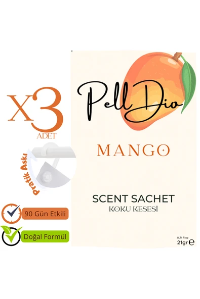 Pelldio 3'lü Mango Ayakkabılık Dolap Ve Çekmece Parfümlü Kese Kokusu Oda Koku Kesesi - Resim 2