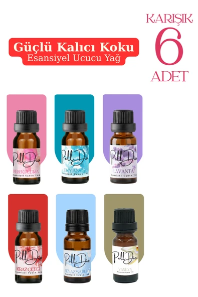 Pelldio 6'lı Esansiyel Uçucu Koku Yağı Buhurdanlık Yağı Difüzör Esansı Hobi Esans Ortam Oda 10ml-1 ürün görseli 1