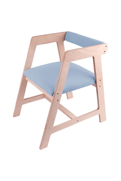 Ahşap Çocuk Oyun, Aktivite, Çalışma Masası Sandalyesi Mavi - Resim 6