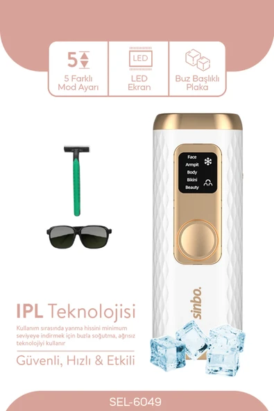 Sinbo SEL-6049 IPL Epilasyon Cihazı | Hassas Ciltler İçin Özel - Beyaz ürün görseli 1
