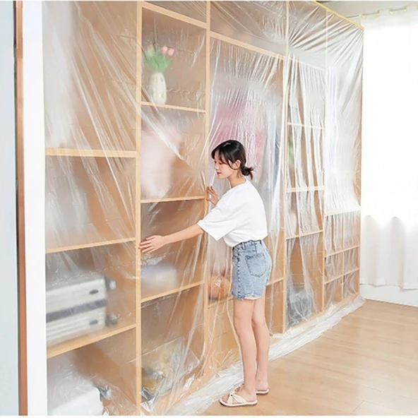 AMS NET®  Boya Badana Eşya Koruma Hışır Örtüsü 180cm x 15 mt Yapışkanlı Hışır Örtü - Resim 2