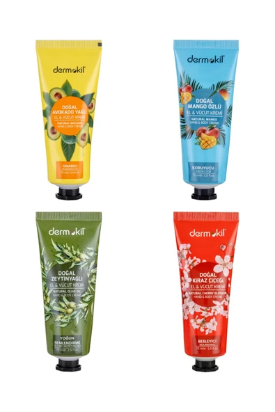 4’Lü Set Mango/Kiraz/Zeytinyağlı/Avokado El Ve Vücut Kremi 75 Ml ürün görseli 1