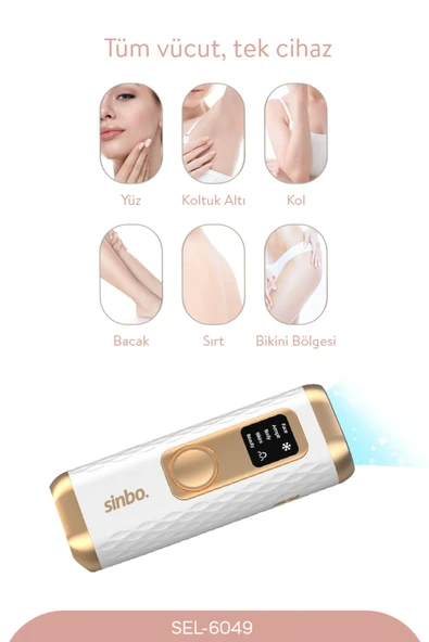 Sinbo SEL-6049 IPL Epilasyon Cihazı | Hassas Ciltler İçin Özel - Beyaz - Resim 3