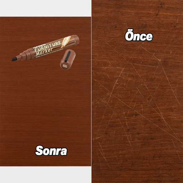 Mobilya Rötuş Kalem Ahşap Masa Sehpa Dolap Parke Çizik Giderir Çatlak Kapatıcı Huş Kahverengi Renk - Resim 2