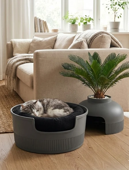 Dekoratif Kedi Evi Ve Kedi Yatağı ürün görseli 1