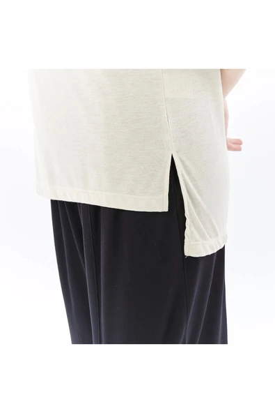 defy's KADIN YIRTMAÇ VE BASKI DETAYLI KISA KOLLU TİŞÖRT - Resim 9