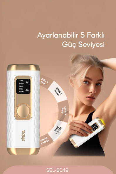 Sinbo SEL-6049 IPL Epilasyon Cihazı | Hassas Ciltler İçin Özel - Beyaz - Resim 8